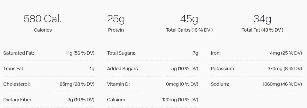 mcdonald's big mac calories and nutrition info