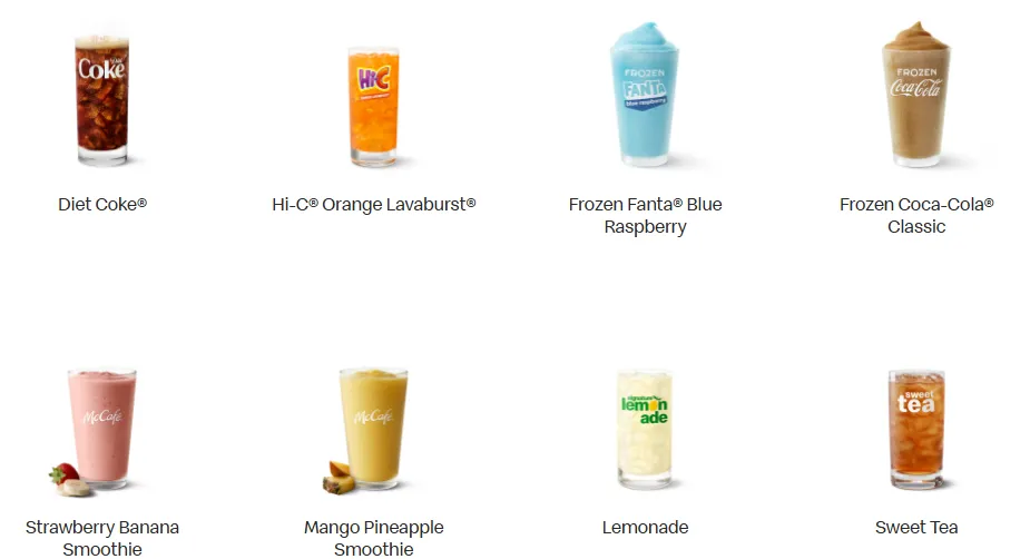 McDonald's Menu With Prices & Calories in USA (Updated June 2026) 14 McDonald's drinks Prices