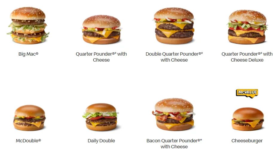 McDonald's Menu With Prices & Calories in USA (Updated June 2026) 5 McDonald's Burger Menu With Prices