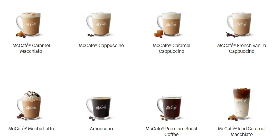 McDonald's Menu With Prices & Calories in USA (Updated June 2026) 13 McCafé Coffee Menu With Prices